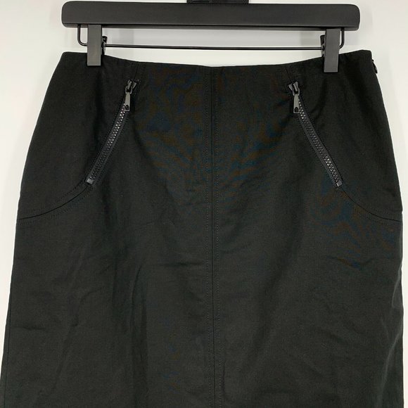 Lafayette 148 New York Skirt Black Pencil Straight High Waist - Picture 2 of 8